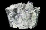 Purple Cuboctahedral Fluorite Crystals on Quartz - China #147043-1